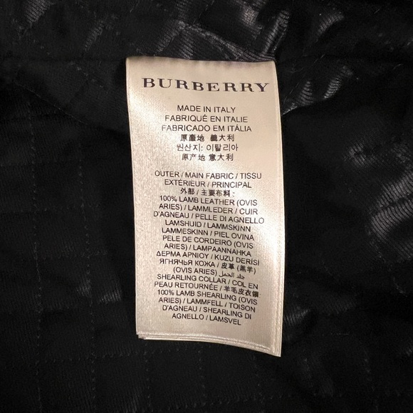 Burberry London Quilted Lambskin Leather Shearling Collar Jacket - Picture 9 of 11